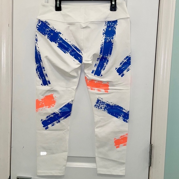 Splits59 Leggings EUC! White/Electric Blue/Bright Orange - Picture 2 of 5